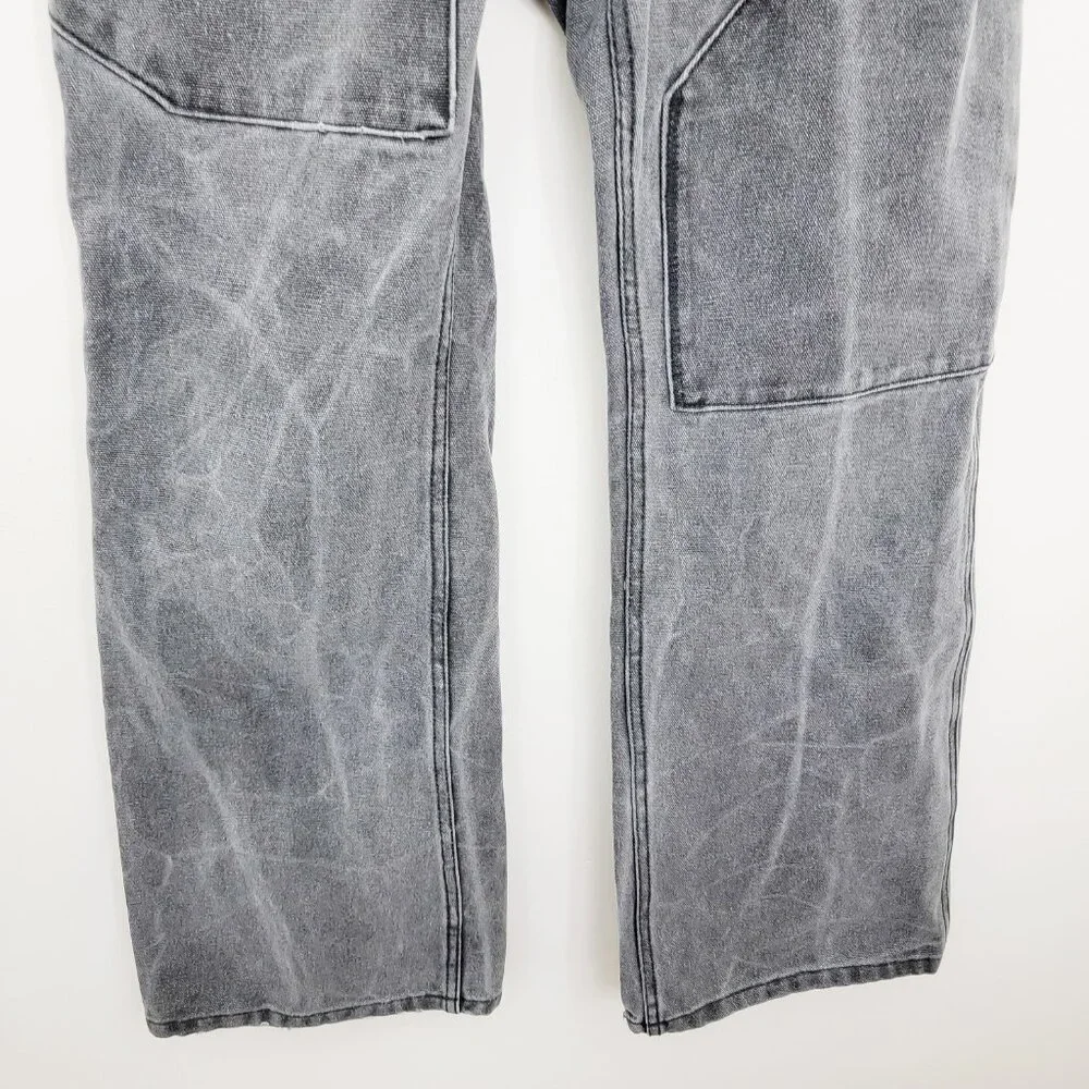 Acne Studios Palma Patch Canvas Work Pants in Carbon Grey XXS 28